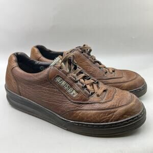 Mephisto Match Air Jet Waking Shoes Men Size 9 Brown Leather Comfort Low Oxford